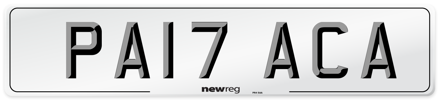 PA17 ACA Number Plate from New Reg